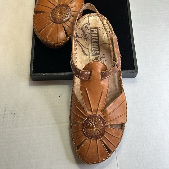 Pikolinos Puerto Vallarta natural good beautiful leather sandals sz 9.5 40 - Picture 2 of 12